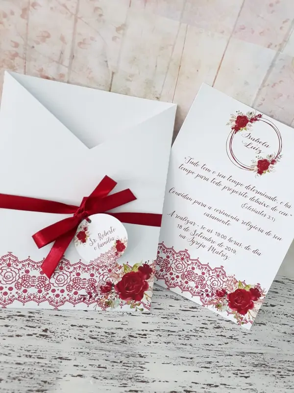Convite + Envelope Casamento Elegance